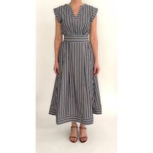 NEW CARTOLINA NANTUCKET women's isadora dress in navy stripe